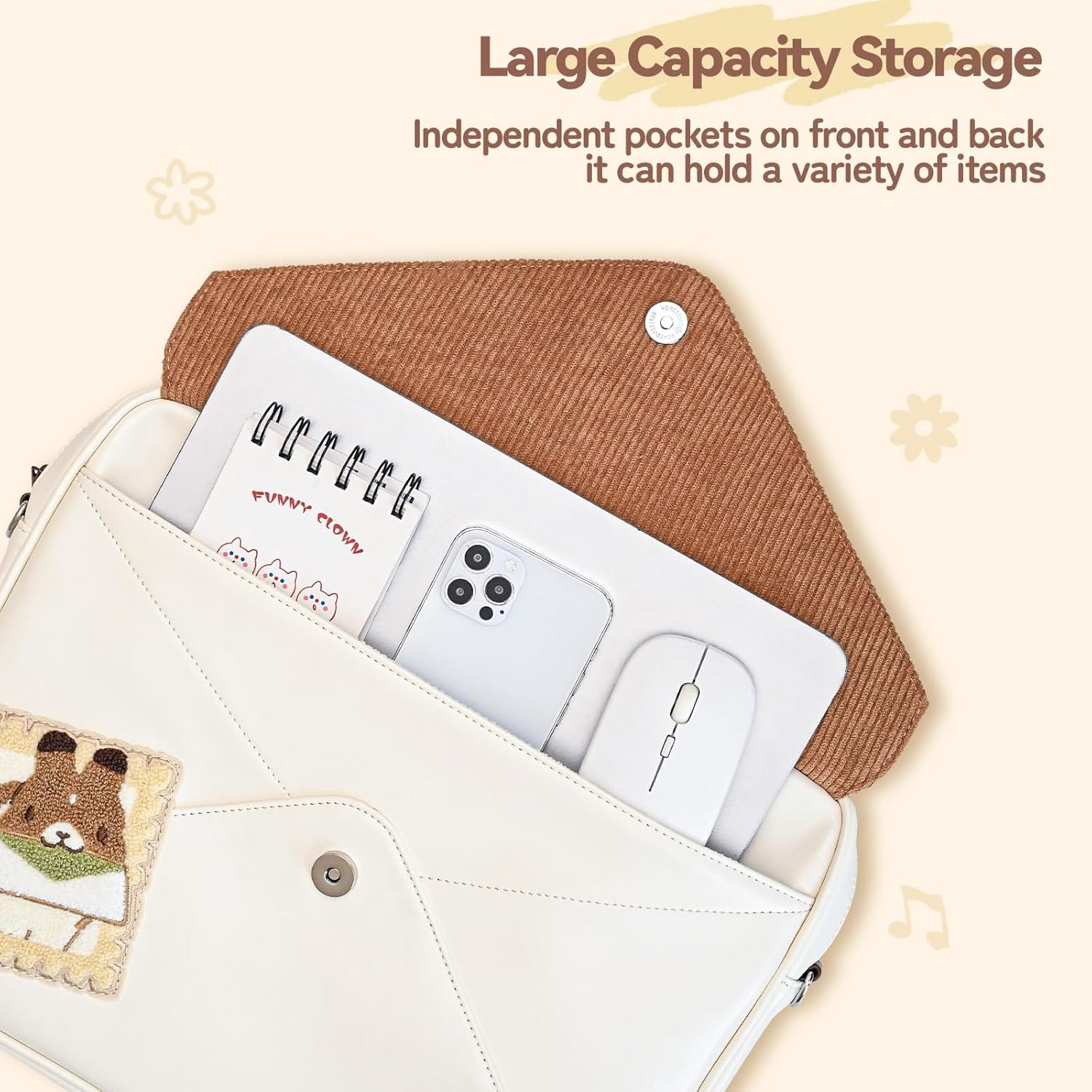 TEAM TIMOTHY 14 Inch Laptop Bag - Large Capacity, YKK Zipper
